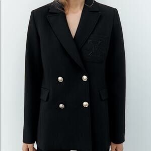 ZARA FITTED EMBROIDERED BLAZER